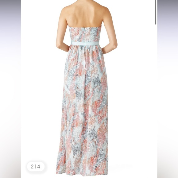 BCBGMAXAZRIA Printed Blue Amber Gown Dress Strapless Sundress Size 6 - Picture 5 of 13